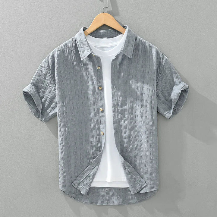 Bradson - Chemise Texturée À Manches Courtes Et Boutons