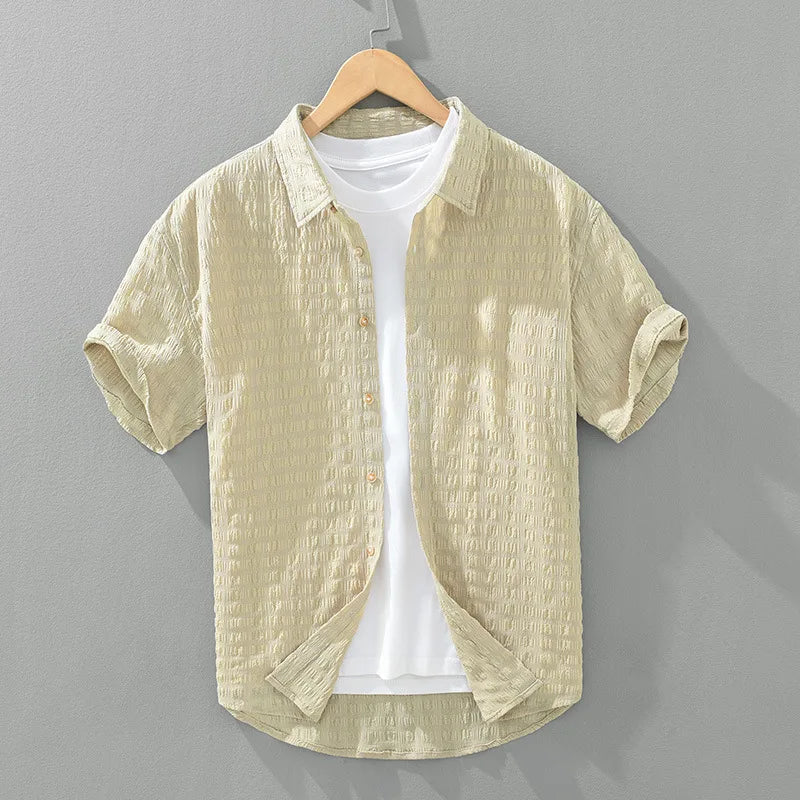 Bradson - Chemise Texturée À Manches Courtes Et Boutons
