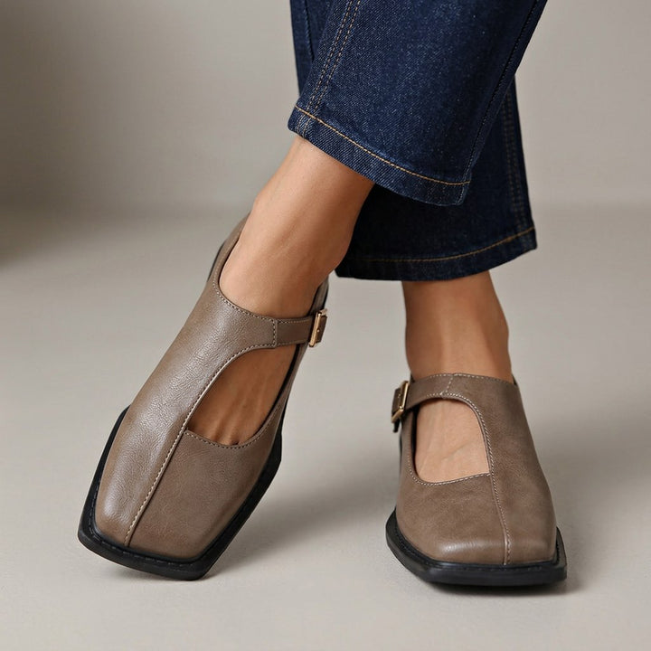 Eniolaa - Chaussures À Bout Carré Avec Sangle À Boucle Vintage