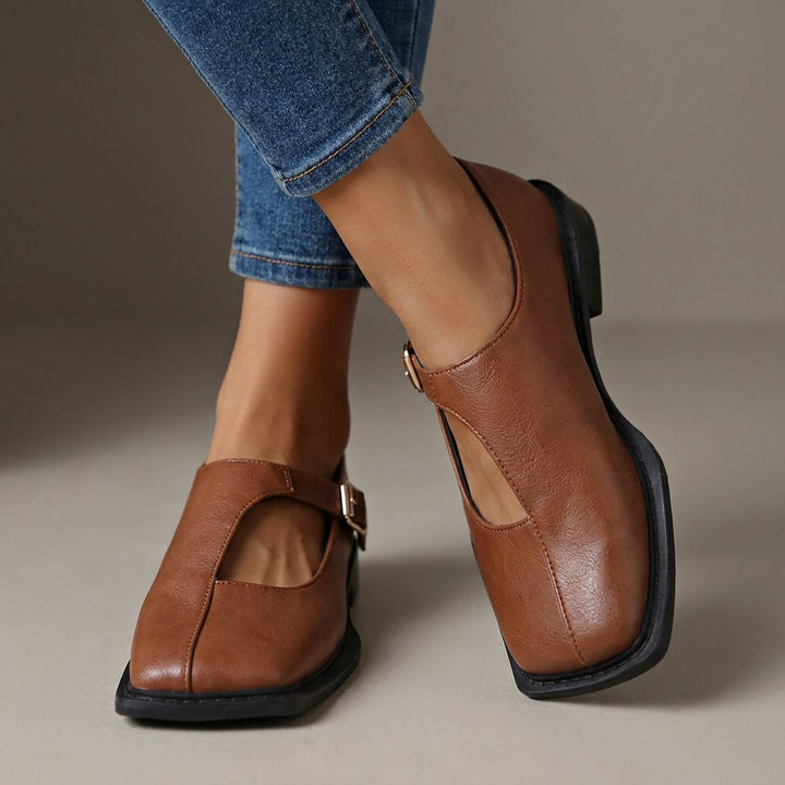 Eniolaa - Chaussures À Bout Carré Avec Sangle À Boucle Vintage
