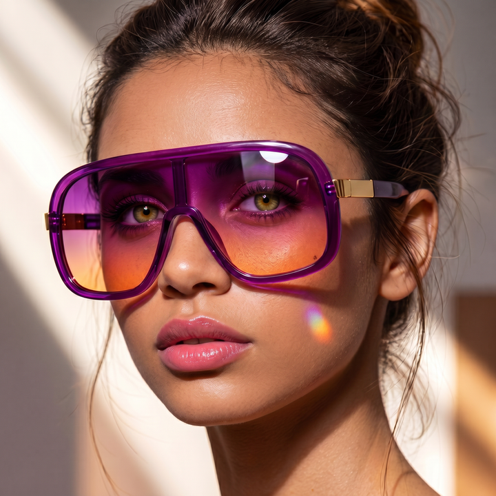 LumaVex - Lunettes De Soleil De Type Bouclier À Verres Teintés Larges
