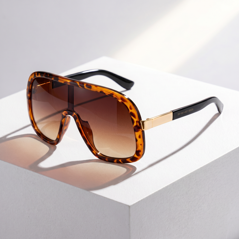LumaVex - Lunettes De Soleil De Type Bouclier À Verres Teintés Larges