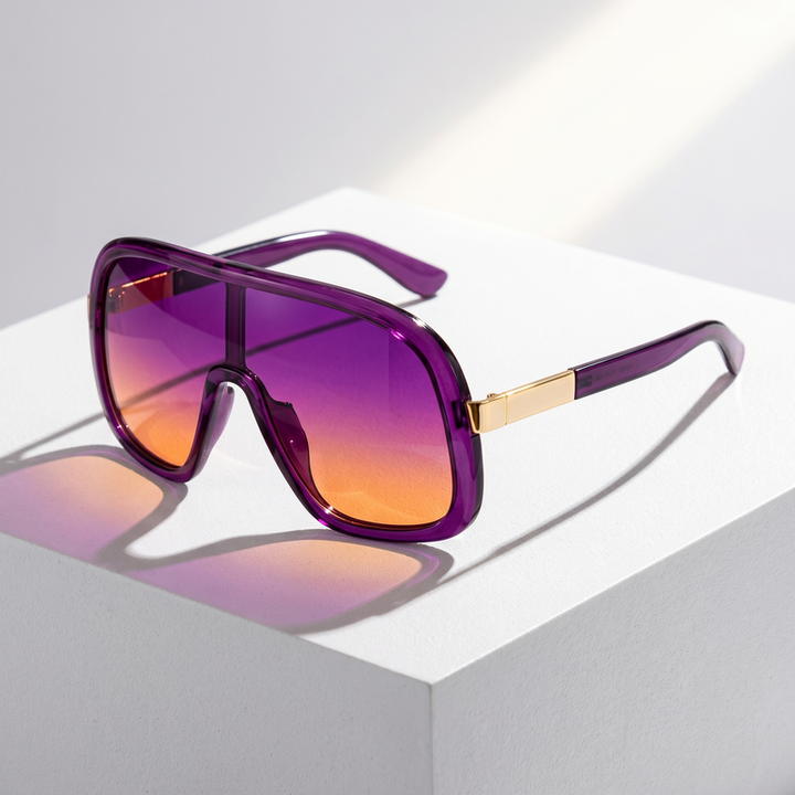 LumaVex - Lunettes De Soleil De Type Bouclier À Verres Teintés Larges