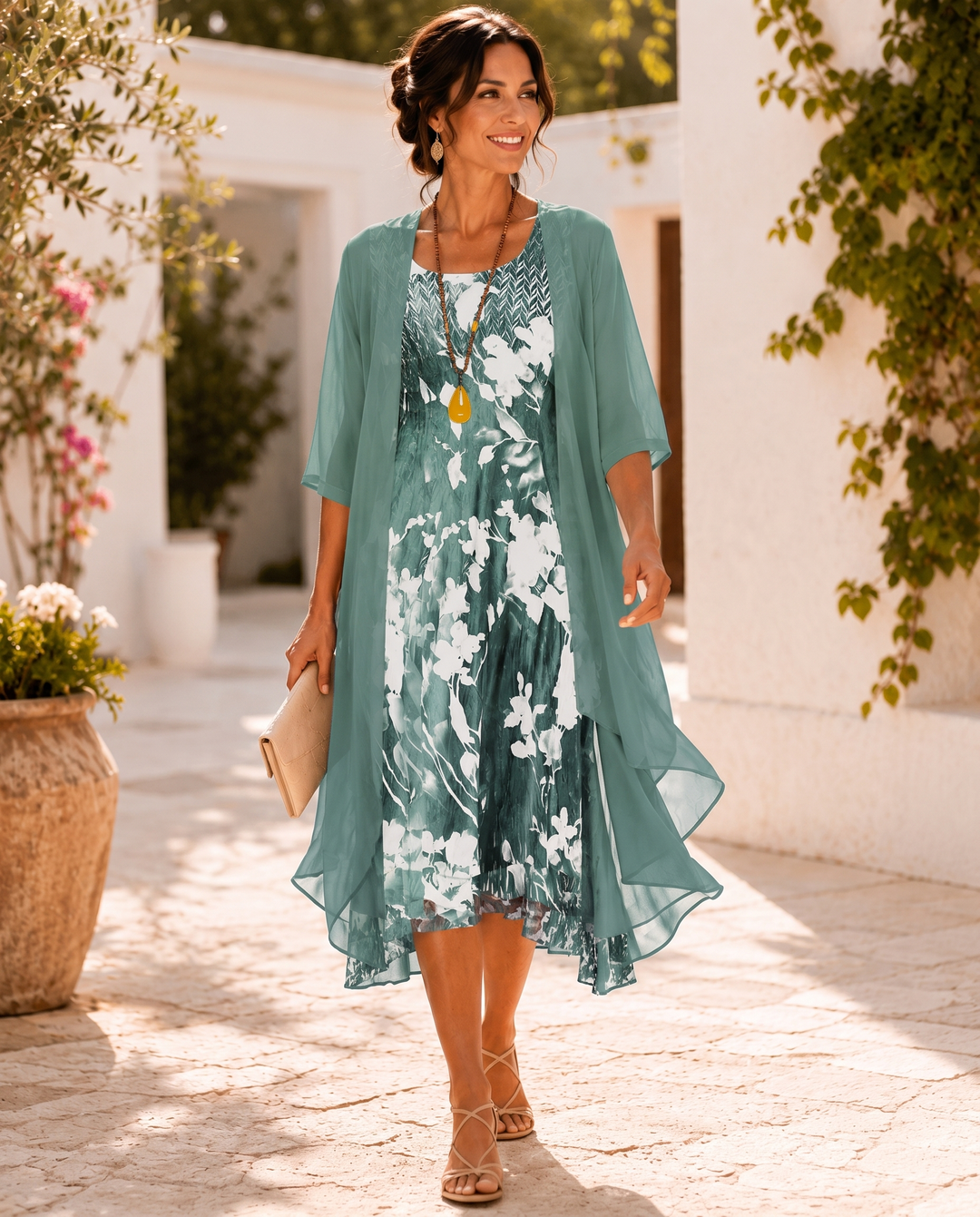 Willina - Robe Midi Deux-Pièces En Mousseline à Imprimé Floral