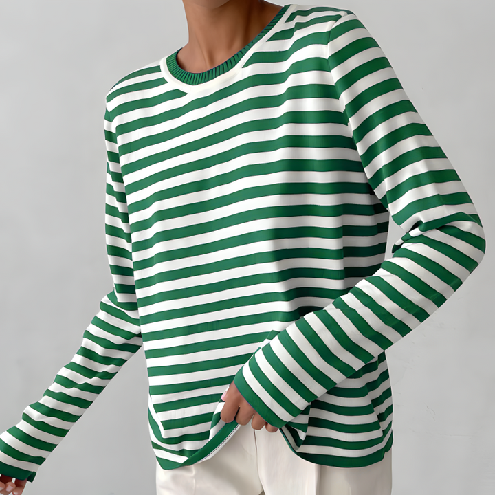 Quintina - Pull Élégant À Manches Longues Avec Motif À Rayures