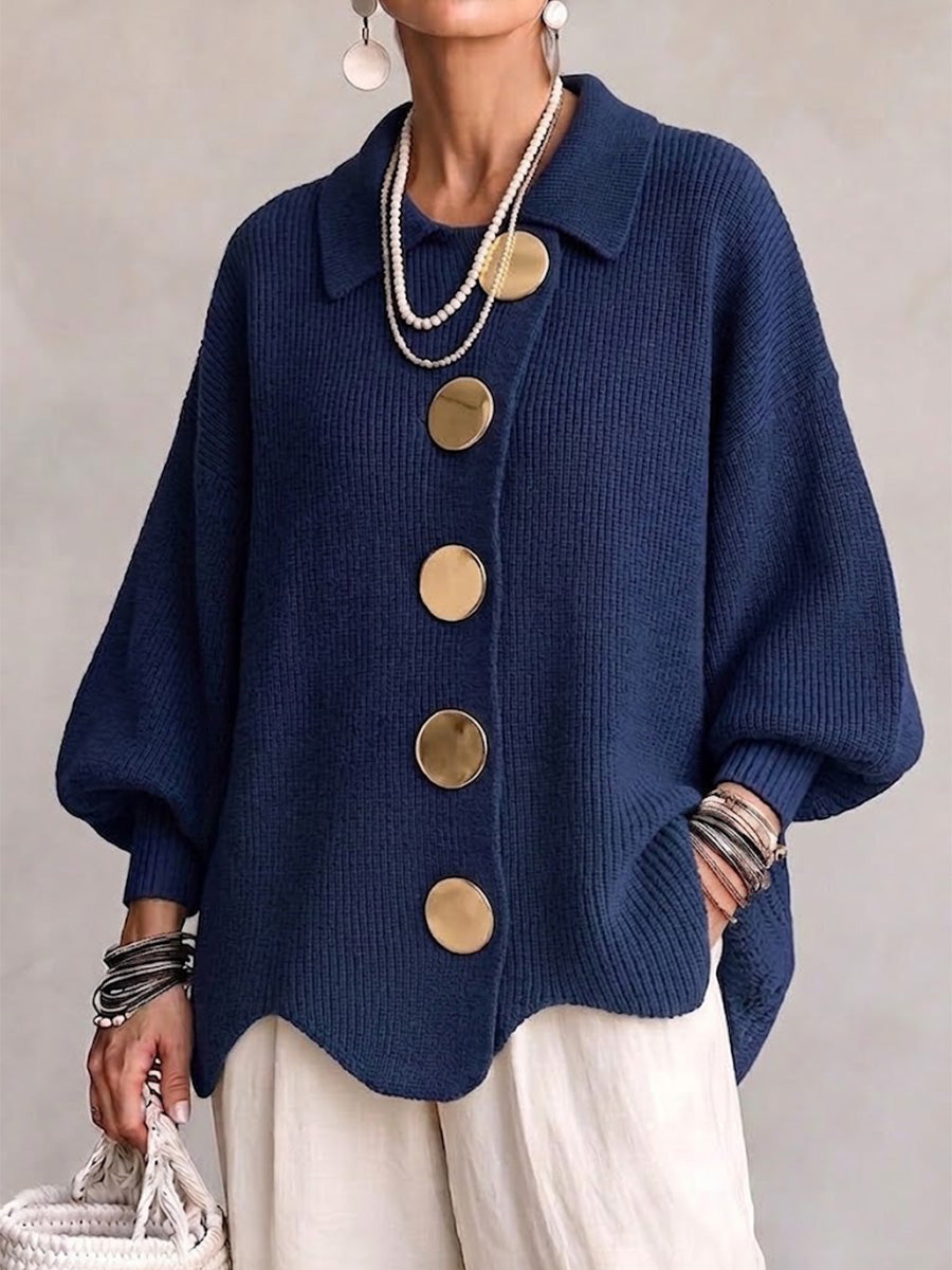 Kizzi - Cardigan Oversize À Boutons Dorés