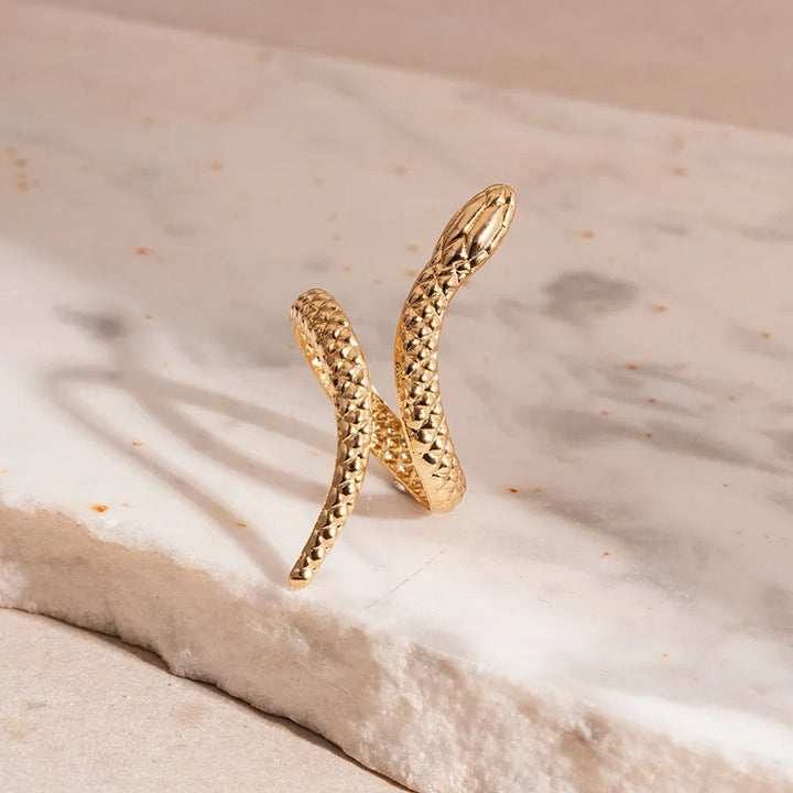 Zevella - Ensemble Bracelet Et Bague « Serpent Sculpté