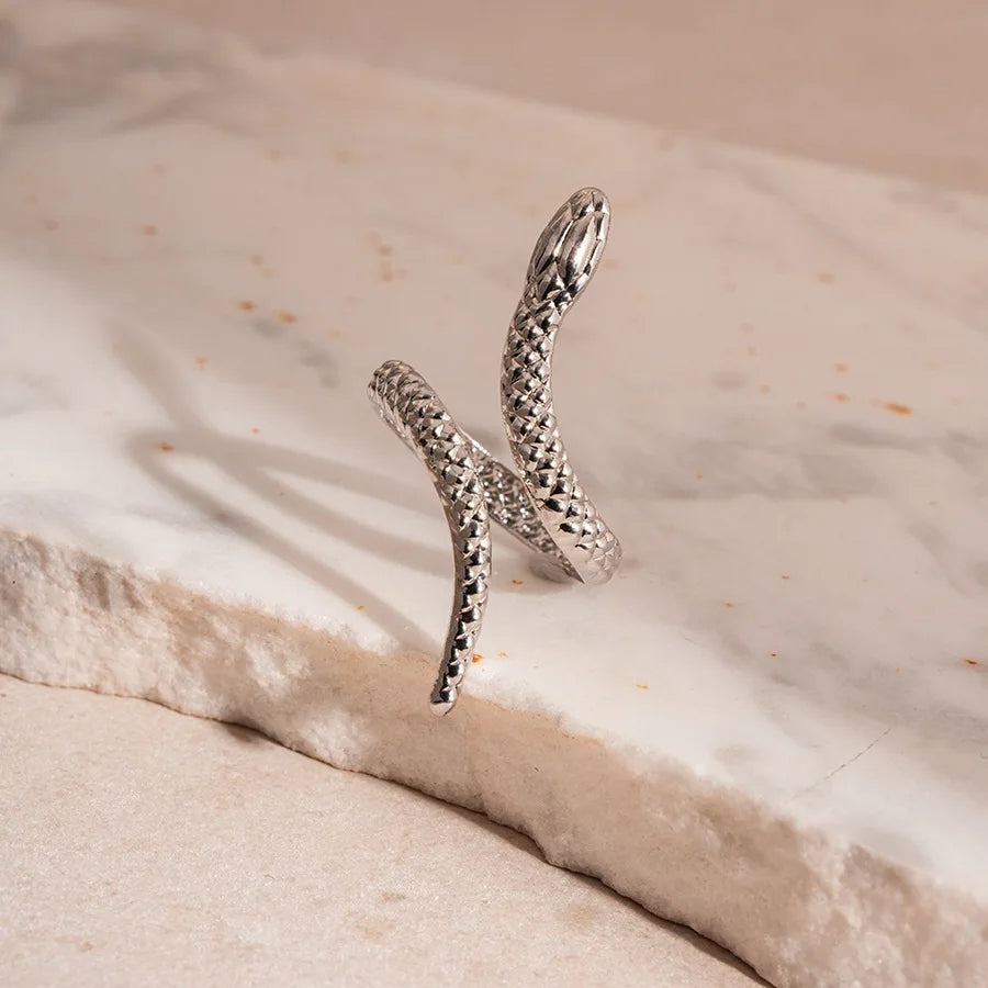 Zevella - Ensemble Bracelet Et Bague « Serpent Sculpté