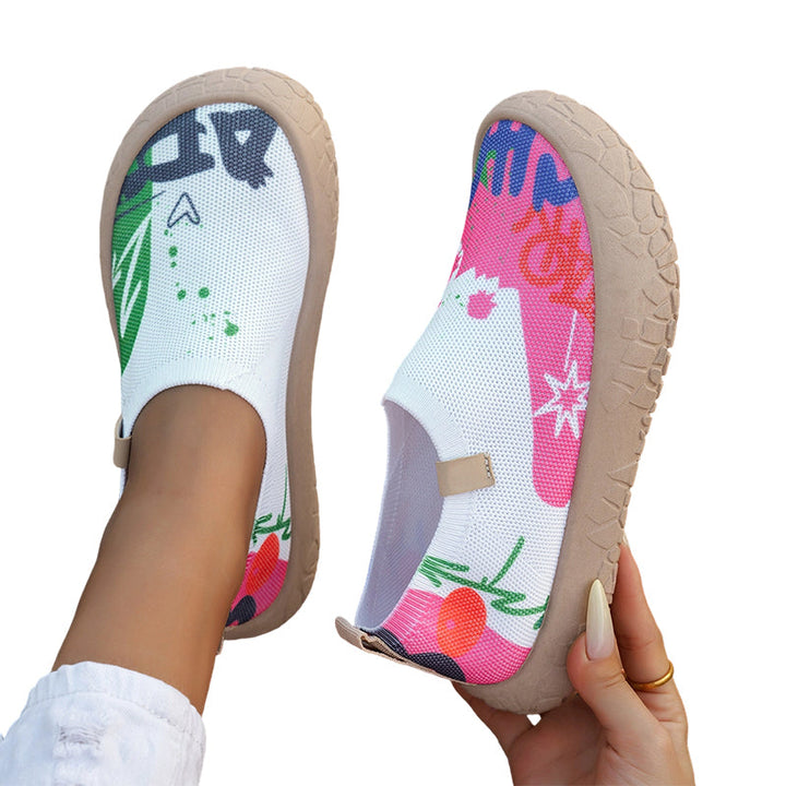 Farhia - Chaussures Décontractées À Enfiler Avec Imprimé Artistique