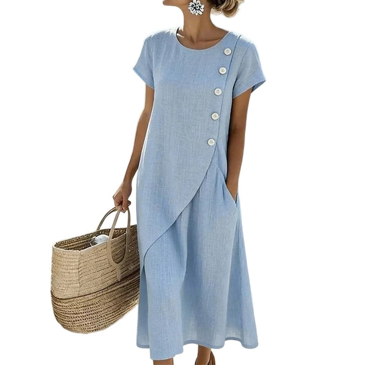 Alia - Robe Asymétrique Élégante À Col Rond
