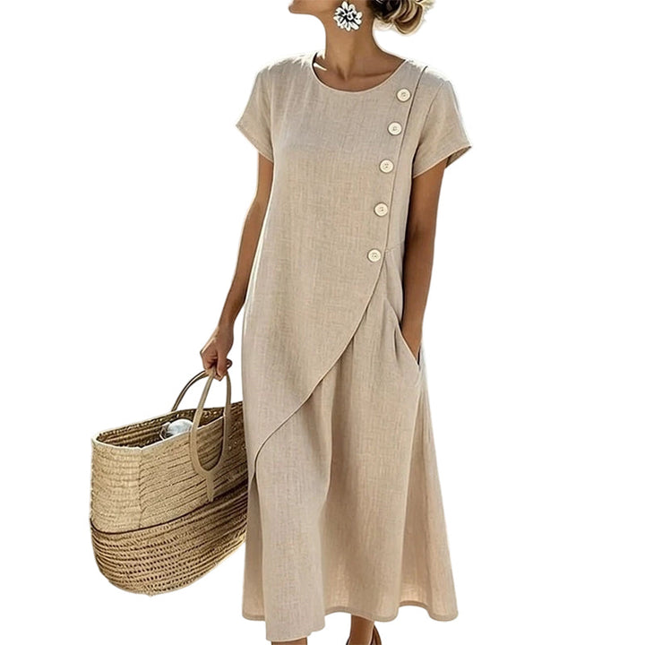 Alia - Robe Asymétrique Élégante À Col Rond