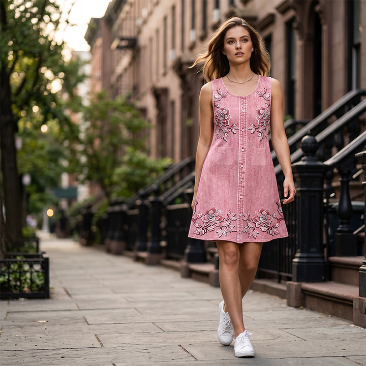 Carien - Robe Sans Manches à Motifs Floraux