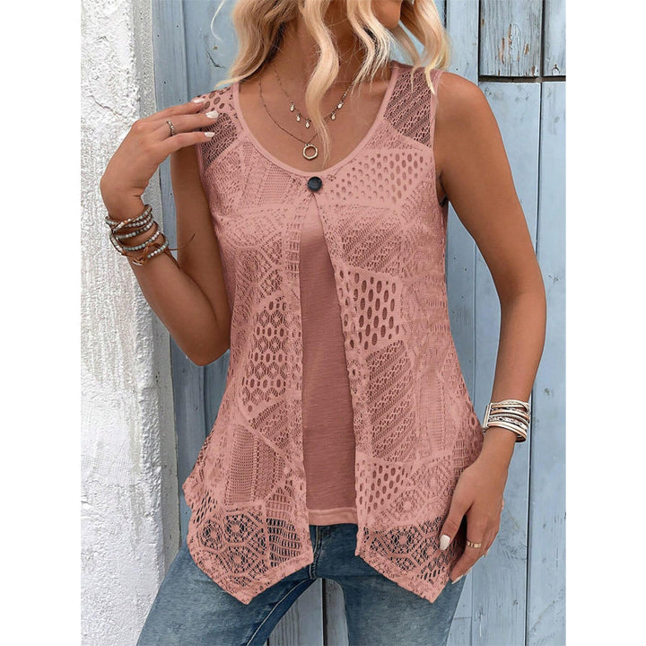 Raima - Cardigan Sans Manches AU Crochet, Ouvert Sur Le Devant