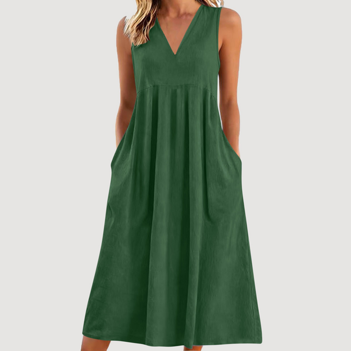 Milanie - Robe Midi Sans Manches