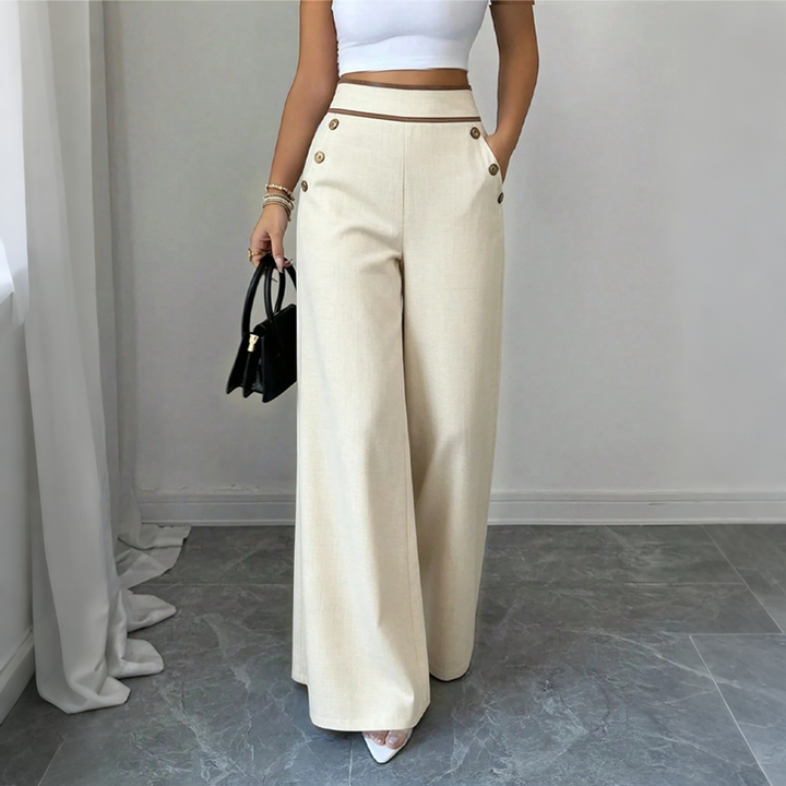 Selvie - Pantalon à Jambes Larges Avec Boutons Décoratifs
