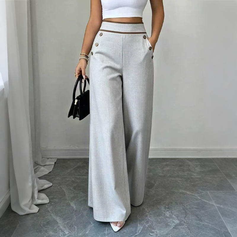 Selvie - Pantalon à Jambes Larges Avec Boutons Décoratifs
