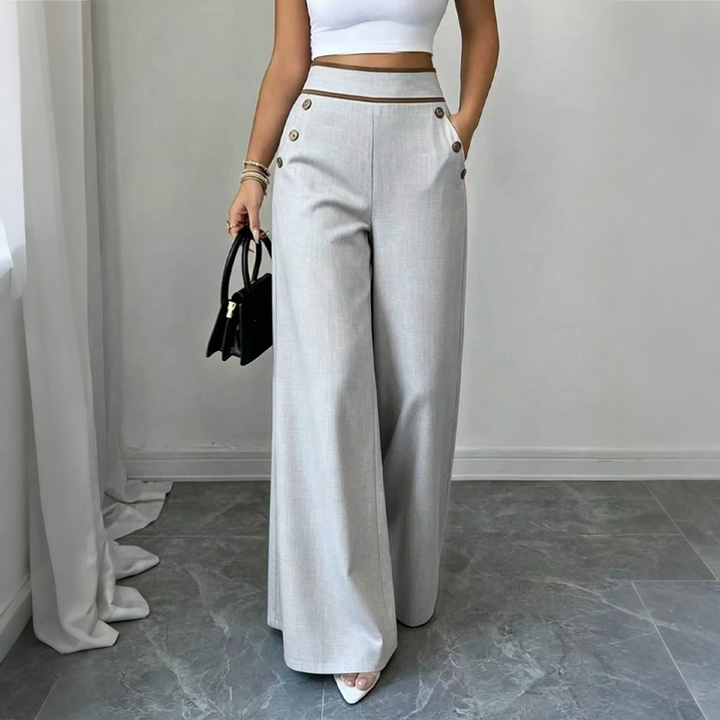 Selvie - Pantalon à Jambes Larges Avec Boutons Décoratifs
