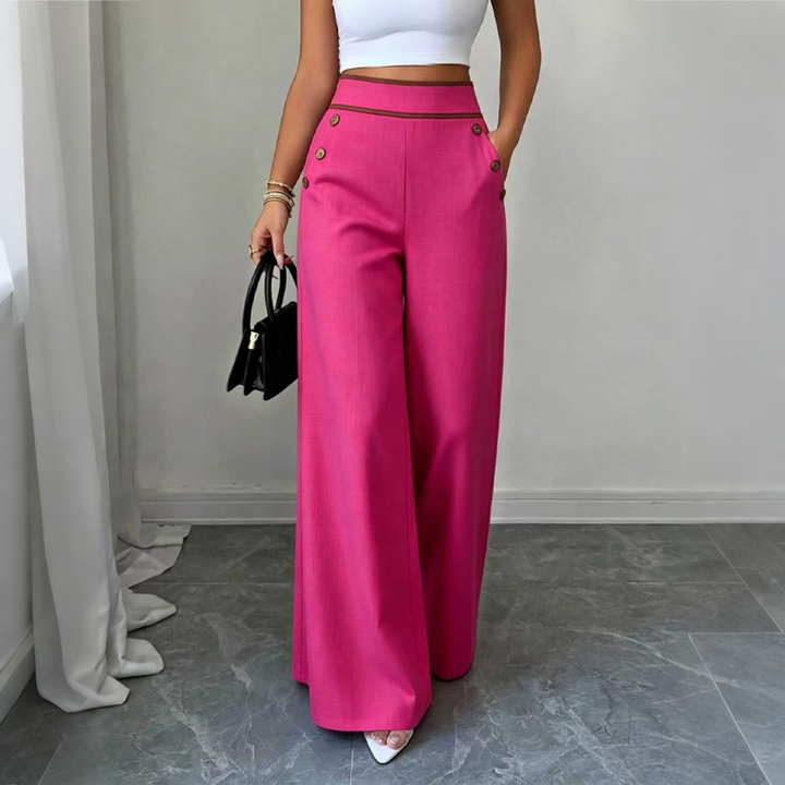 Selvie - Pantalon à Jambes Larges Avec Boutons Décoratifs