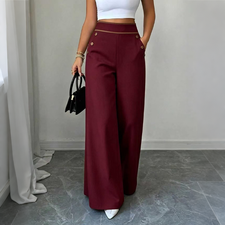 Selvie - Pantalon à Jambes Larges Avec Boutons Décoratifs