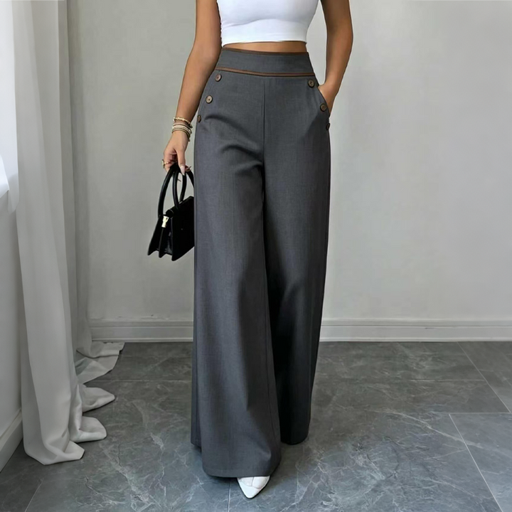 Selvie - Pantalon à Jambes Larges Avec Boutons Décoratifs