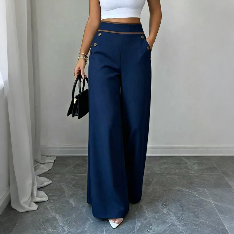 Selvie - Pantalon à Jambes Larges Avec Boutons Décoratifs