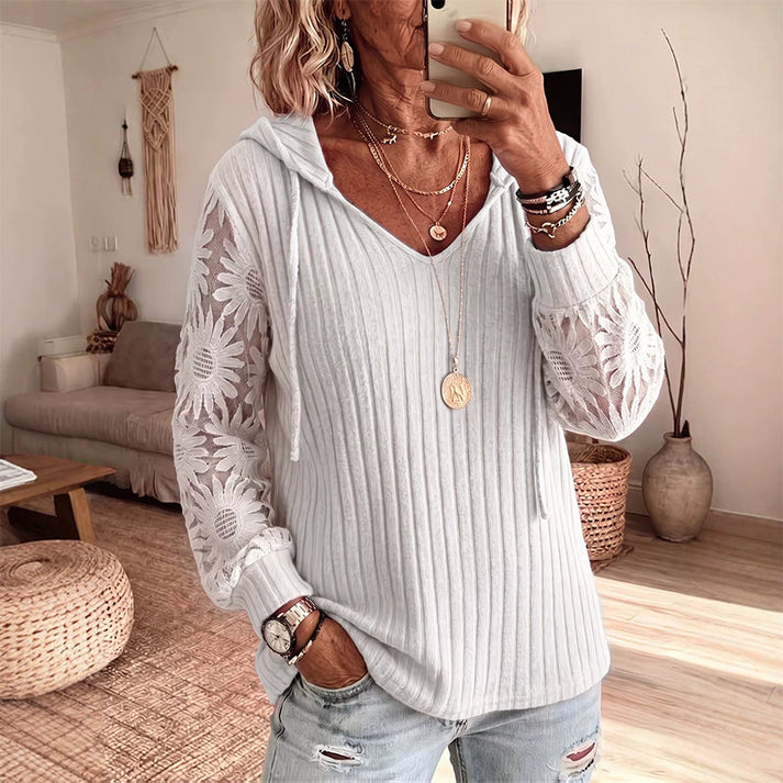 Nemila - Cardigan À Capuche en Dentelle Élégant
