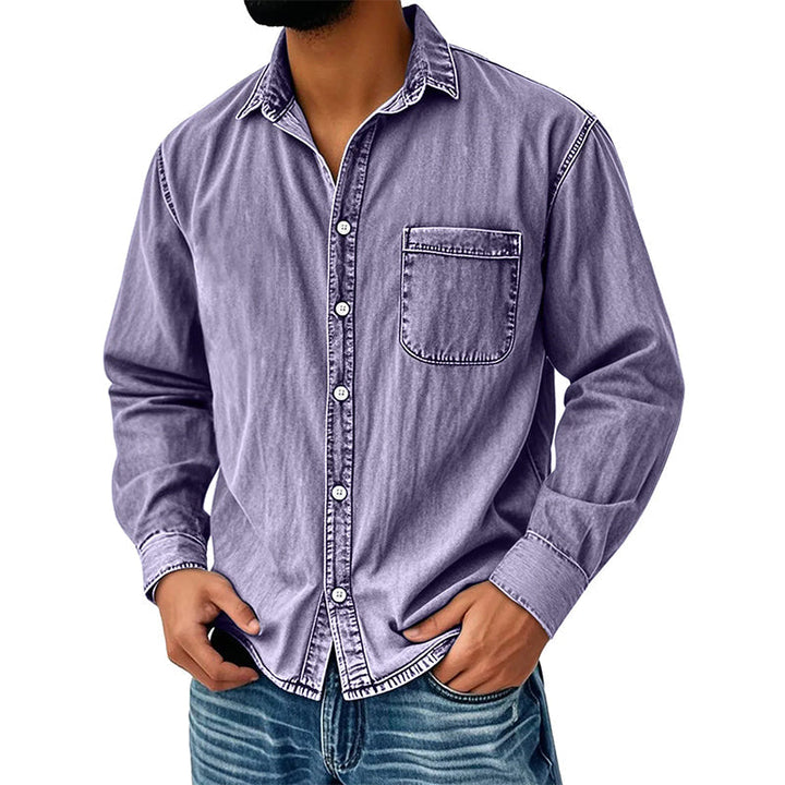 Brindan - Chemise en Jean à Manches Longues et Boutons
