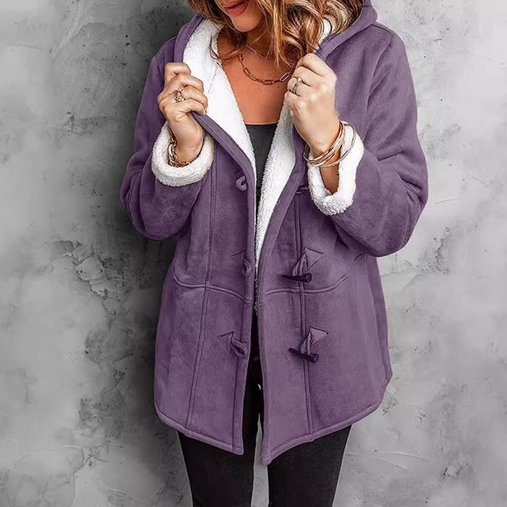 Didienne - Manteau À Capuche en Simili Daim À Manches Longues