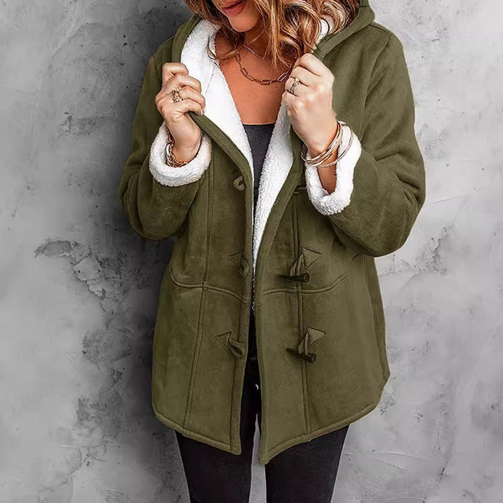Didienne - Manteau À Capuche en Simili Daim À Manches Longues