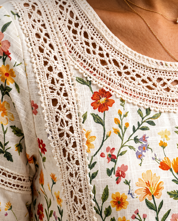 Lejina - Robe Midi « Charm  Prairie Fleurie »