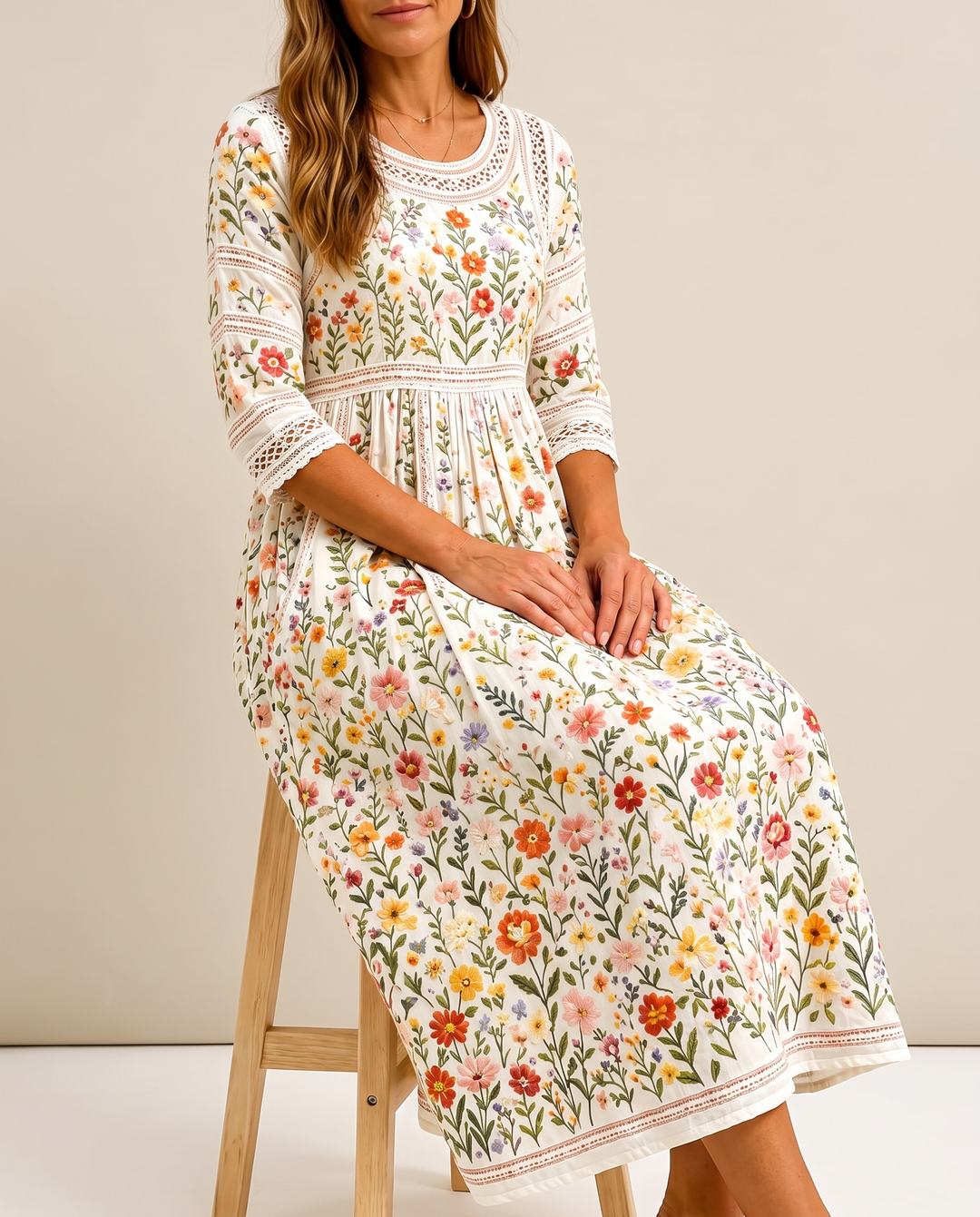 Lejina - Robe Midi « Charm  Prairie Fleurie »