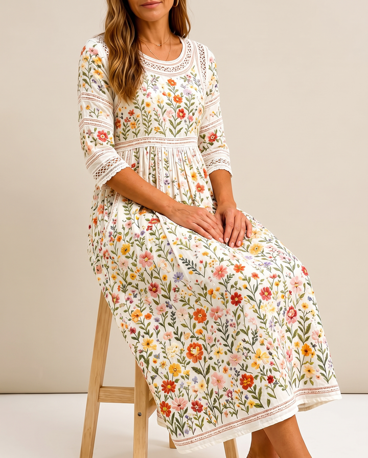 Lejina - Robe Midi « Charm  Prairie Fleurie »