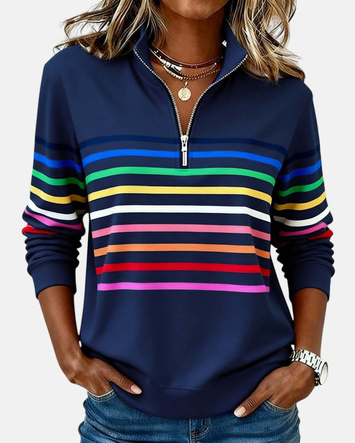Mourinda - Sweat Shirt Rayé Aux Manches Trois Quarts