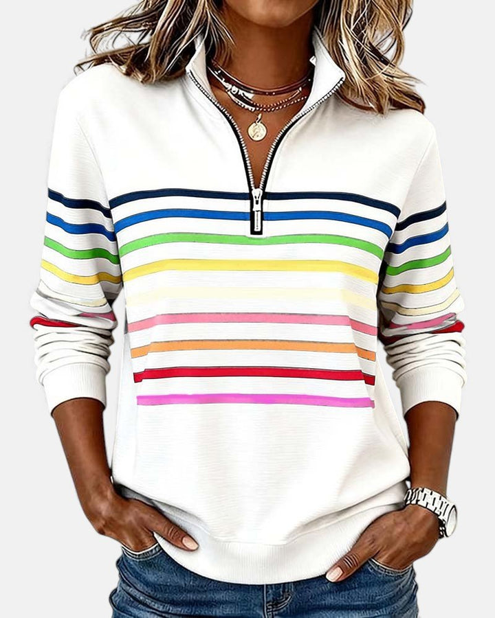 Mourinda - Sweat Shirt Rayé Aux Manches Trois Quarts