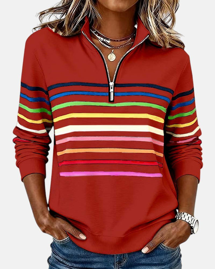 Mourinda - Sweat Shirt Rayé Aux Manches Trois Quarts