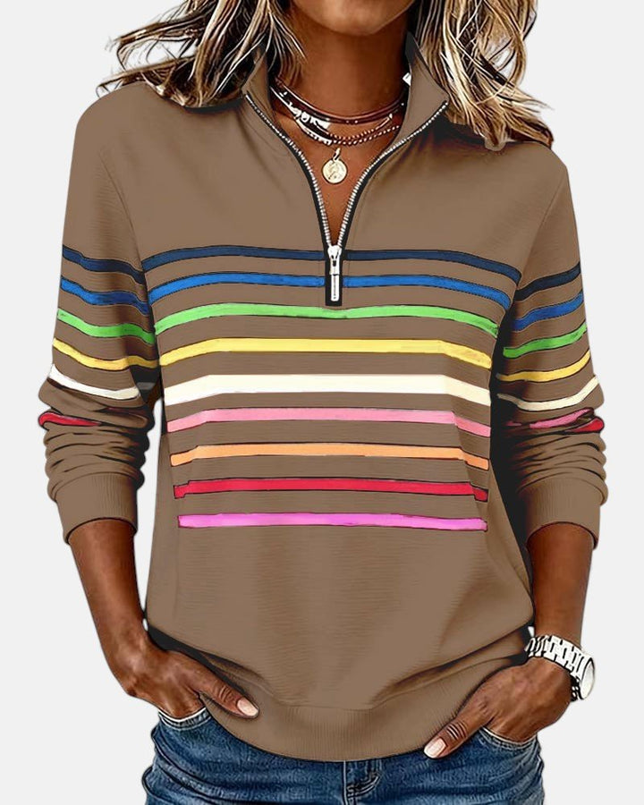 Mourinda - Sweat Shirt Rayé Aux Manches Trois Quarts